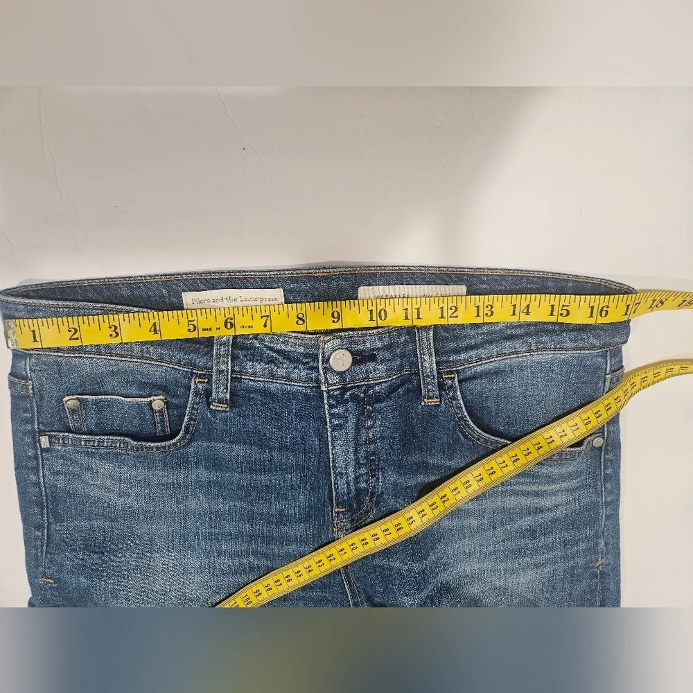 Pilcro By Anthropologie- Women's 31 Blue Straight Leg Jeans Letter Press - Picture 3 of 11